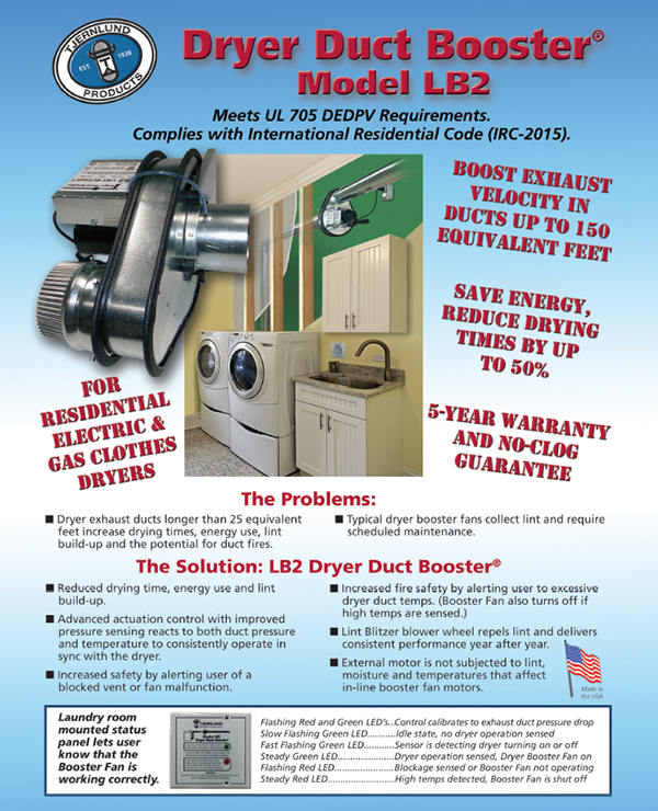 Residential Capacity Dryer Duct Booster : Dryer Boosting Fan : Tjernlund  Products, Inc.